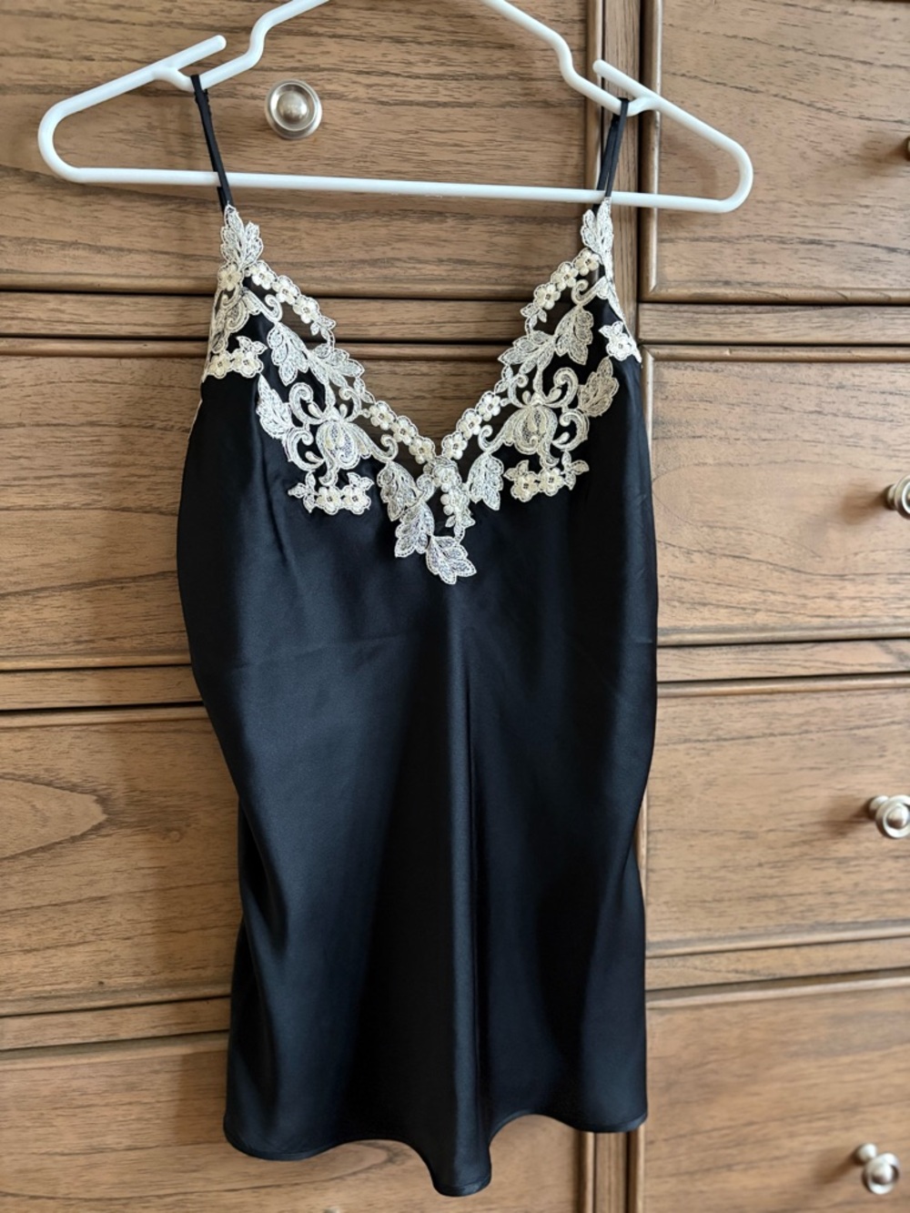 LaPerla black silk lace camisole
